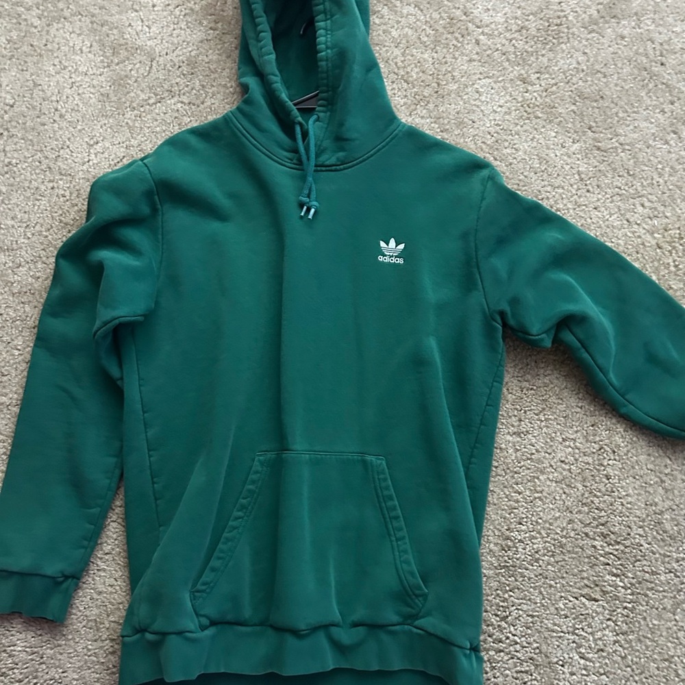 Adidas Men's Teal Hoodie Sweater